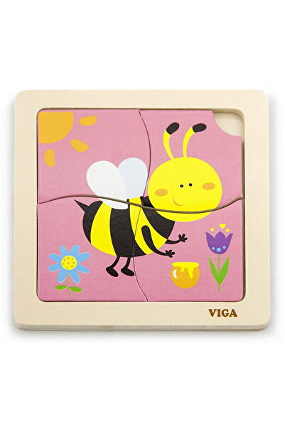 Viga Wooden puzzle for kids 4 pieces Bee