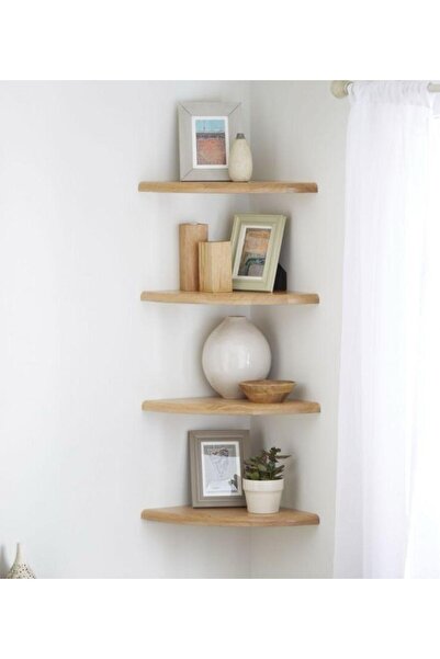 DUDECOR 3 lü Duvar Rafı (20 cm) – Salon ve Oturma Odaları İçin Şık Köşe Rafı