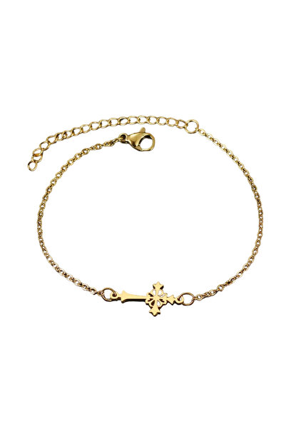 EFAYN.RO Women's bracelet, retro cross model, cross pendant, adjustable, gold...