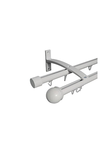 KLEIDECO galerie aluminiu 19 mm IBIZA cu canal dubla,alb, 160 cm, capete SIDNEY