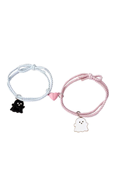 EFAYN.RO Heart magnet bracelet set, string type, playful ghost pattern, unise...