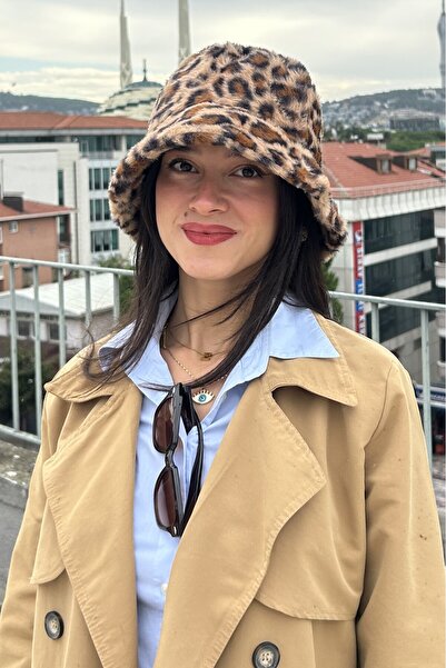 Mollycrush Women's Soft Plush Leopard Printed Pack |   Fedor Hat Stylish Model