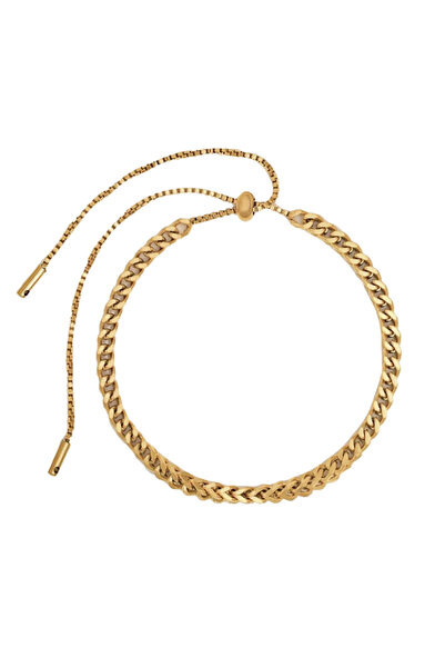 EFAYN.RO Bratara dama, tip tenis, model impletitura, aurie, reglabila, EFAYN