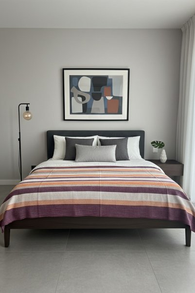 Lorvian Noletti Cotton Lu Striped Single Blanket