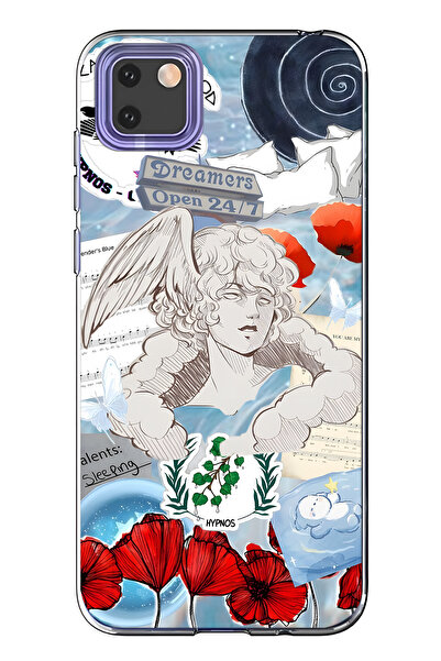 FLAMENKO حافظة هاتف هواوي Y5P متوافقة مع هيبنوس منقوش شفافة