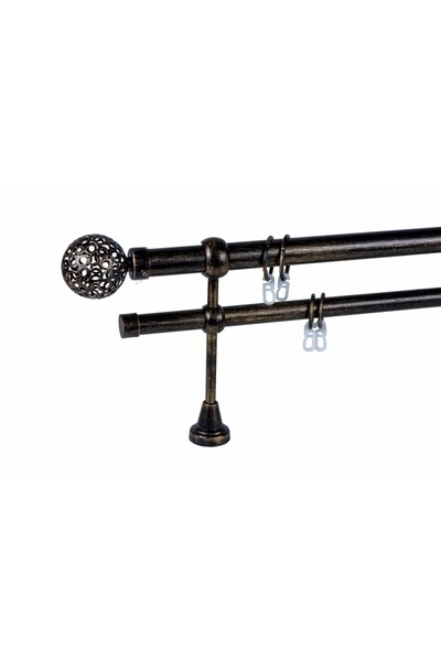 KLEIDECO galerie metal 25/19 mm BRAZILIA dubla, negru-auriu, 120 cm, capete F...