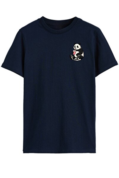 Rabona Fashion Παιδικό μπλουζάκι με στάμπα Panda που πίνει Milkshake