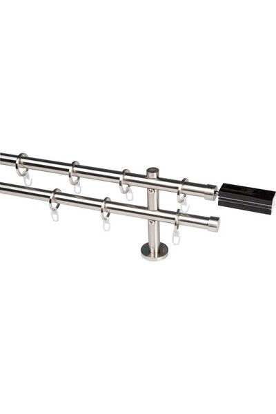 KLEIDECO Galerie metal 20 mm SWITZERLAND dubla, otel-inox, 300 cm, capete ZUG