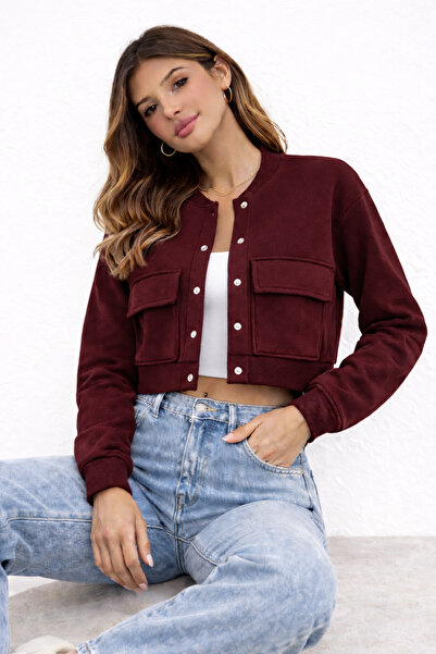 NİSABUTİK02 cepli çıtçıtlı üç iplik kısa ceket