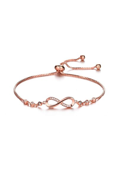 EFAYN.RO Infinity sign tennis bracelet with Stone-Embellished , zirconia, ros...