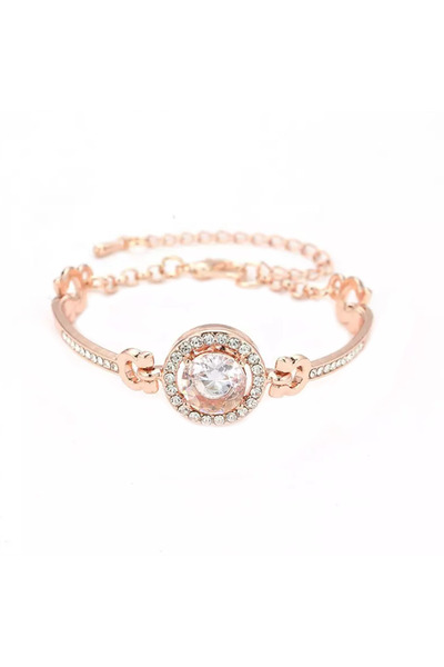 EFAYN.RO Women's bracelet, fashion model, semi-precious crystals, bronze, adj...