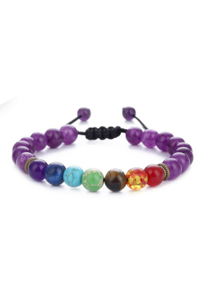 EFAYN.RO Energy bracelet, made of volcanic rock, 7Chakras, unisex, adjustable...