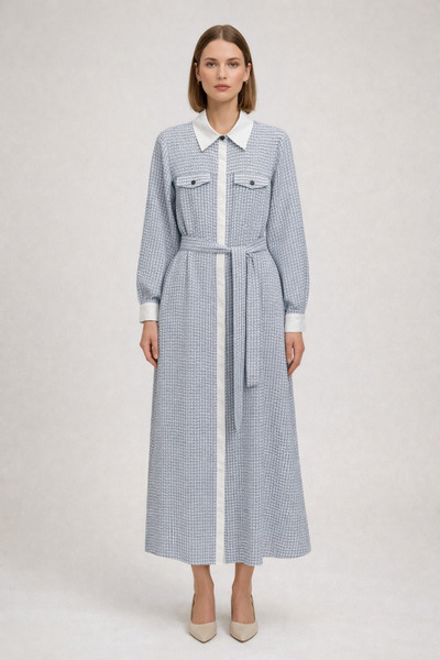 Kayra Kapak Pocketed Gofreli Dress