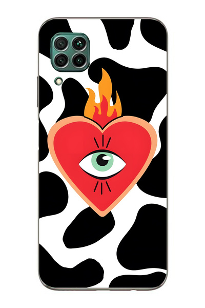 FLAMENKO حافظة هاتف شفافة متوافقة مع هاتف هواوي P40 Lite من طراز Flame Heart ...