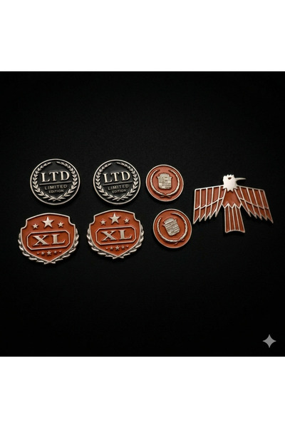 lina oto aksesuar 7 Pieces of Medium-Sized Metal Emblems with Tape