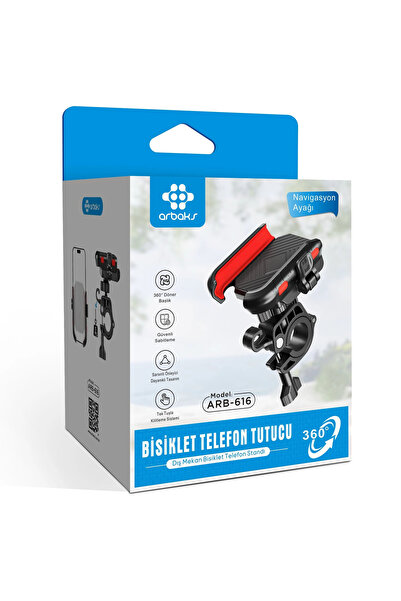 GenelTedarik Motosiklet Telefon Tutucu – 360° Döner Başlıklı, Tek Tuşla Kilit...