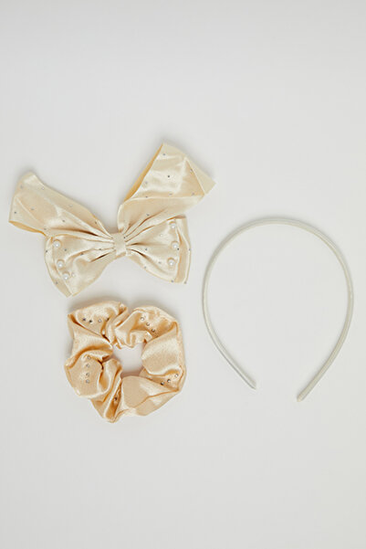 R&B Girl's Ivory 3 Piece Hair Accessories Set