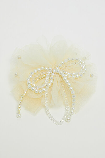 R&B Girl's Beige Flower Slide Hair Clip
