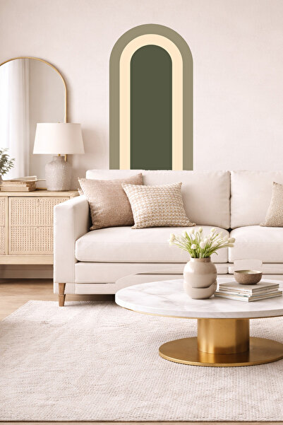 Sim Tasarım Boemski set ovalnih zidnih naljepnica u stilu isprepletanih boja