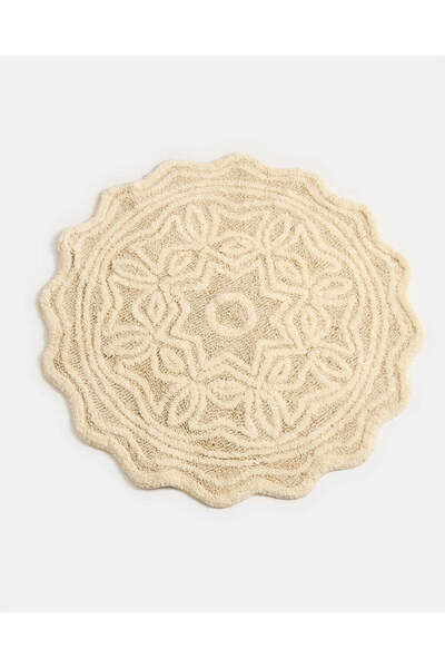 REDTAG Beige Cotton Round Dhurrie