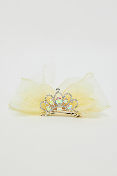 R&B Girl's Beige Crown Detail Slide Clip