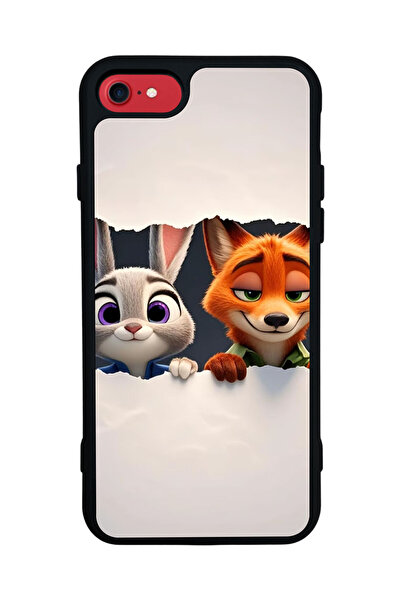 BGAKSESUAR iPhone 7 / 8 / SE Uyumlu Zootropolis Tasarımlı Glossy Premium Kılıf