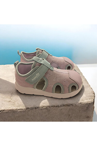 Superfit Kız Çocuk Kapalı Burun Nefes Alan Kumaş Cırtlı Sandalet Lila