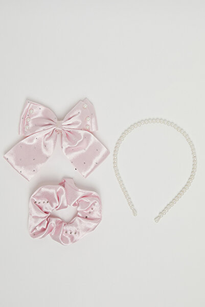 R&B Girl's Pink 3 Piece Hair Accessories Set