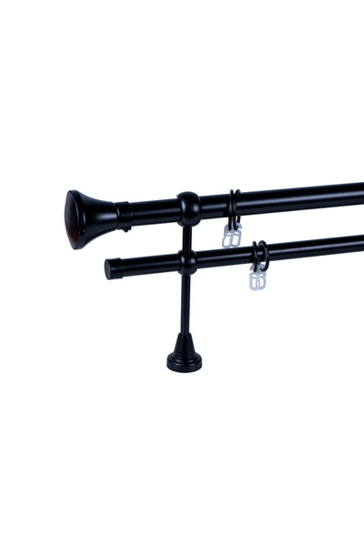 KLEIDECO galerie metal 25/19 mm BRAZILIA dubla, negru, 300 cm, capete BELO HO...