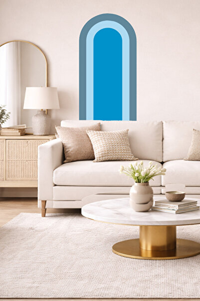 Sim Tasarım Boemski set ovalnih zidnih naljepnica u stilu isprepletanih boja