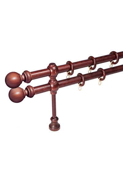 KLEIDECO galerie lemn 28 mm BERGAMO EXCLUSIV, dubla, mahon, 240 cm