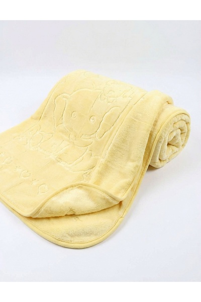 MiniKids Sleepy Animals thick blanket, yellow
