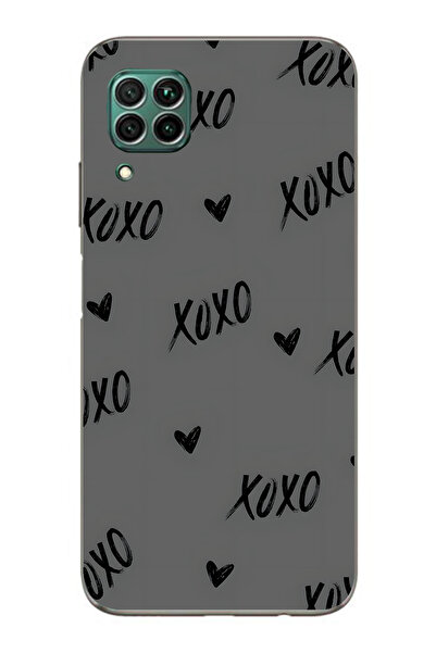 FLAMENKO حافظة هاتف شفافة متوافقة مع هاتف هواوي P40 Lite XOXO منقوش