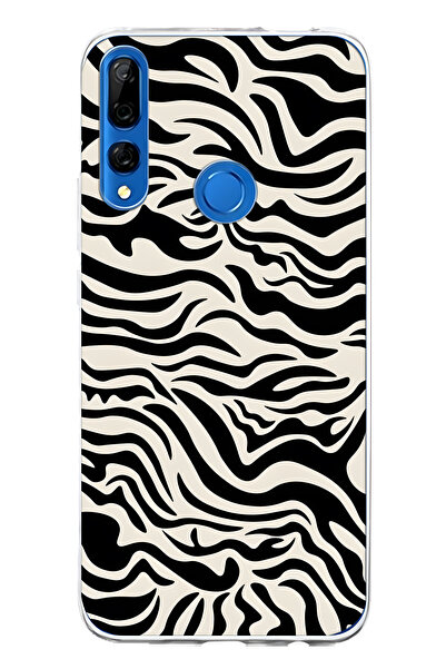 FLAMENKO حافظة هاتف هواوي Y9 برايم 2019 متوافقة مع زيبرا منقوش شفافة