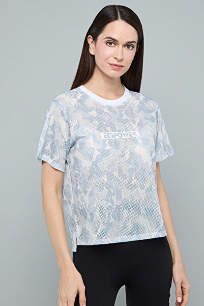 R&B Patterned T-Shirt with Crew Neck and Short Sleeves