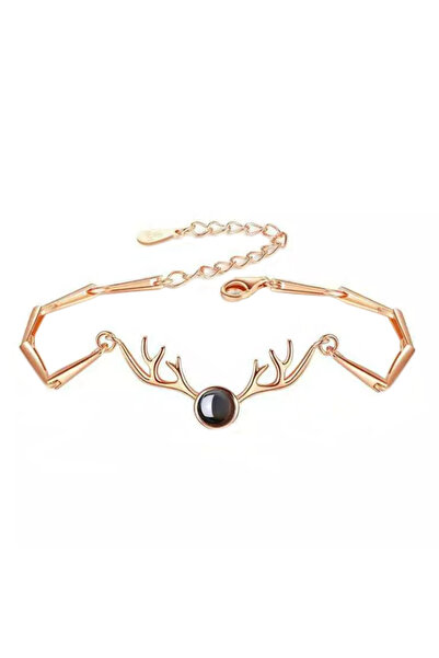 EFAYN.RO Women's bracelet, deer pattern, I love you in 100 languages ​​projec...