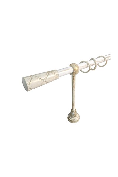 KLEIDECO galerie metal 16 mm COSTA RICA simpla, alb-auriu, 200 cm, capete LIB...