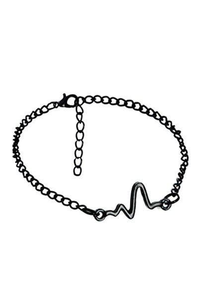 EFAYN.RO Bracelet, heartbeat model, black, adjustable size, unisex, EFAYN