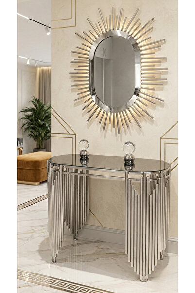 lowena home Dresuar Takımı Ultra Lak Gümüş Kaplama Ayna Dahil 90cm Takım