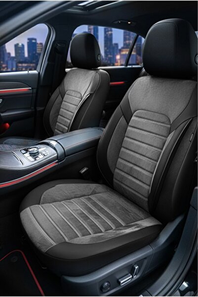 GM-DESIGN غطاء مقعد سيارة فاخر من سلسلة ألكانتارا - مجموعة كاملة من 5 قطع