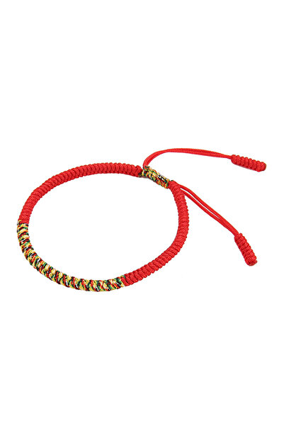 EFAYN.RO Bracelet, traditional braided pattern, adjustable size, red, unisex,...