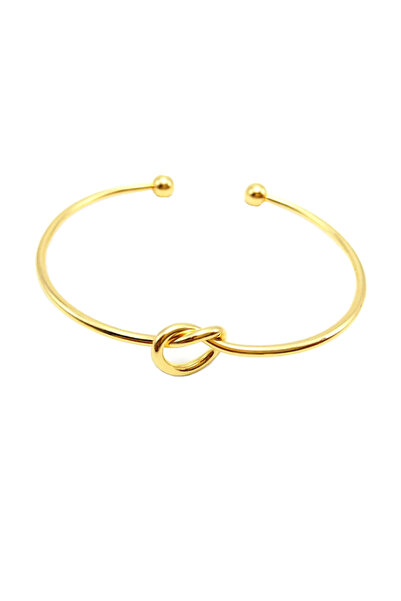 EFAYN.RO Women's bracelet, heart knot model, circle opening, gold, fixed size...