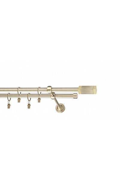 KLEIDECO galerie metal 16/16 mm AMERIKA dubla, auriu-antic, 240 cm, capete OR...