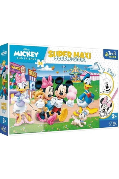 Trefl Puzzle cu 24 de elemente SUPER MAXI Mickey la parcul de distracții