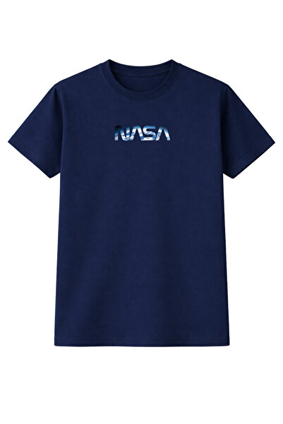 BEETON Nasa Logo Space Patterned Unisex Oversized T-Shirt 100% Cotton Street ...