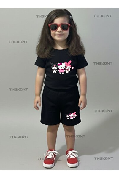 THEKONT HELO-KIROOMİ-SET PENTRU COPII CU ȘAPCĂ ROZ, PANTALONI SCURȚI IMPRIMAȚ...