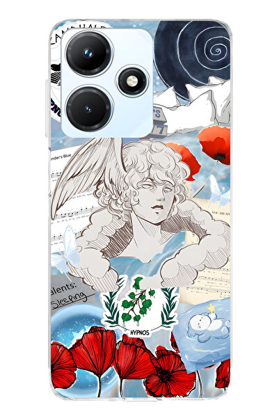 FLAMENKO حافظة هاتف شفافة متوافقة مع هاتف Infinix Hot 30i من نوع Hypnos منقوش