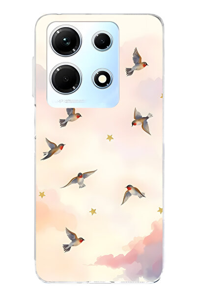 FLAMENKO حافظة هاتف إنفينيكس نوت 30 المتوافقة مع فلاينج بيرد منقوش شفافة