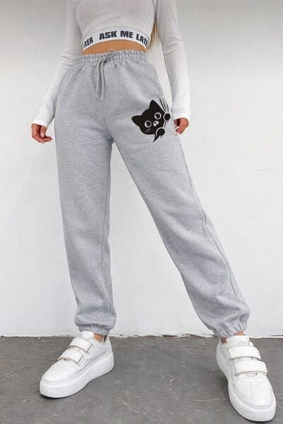 Le Vion Women's Printed Jogger Pants Elastic Legged Sweatpants High Waist Ove...