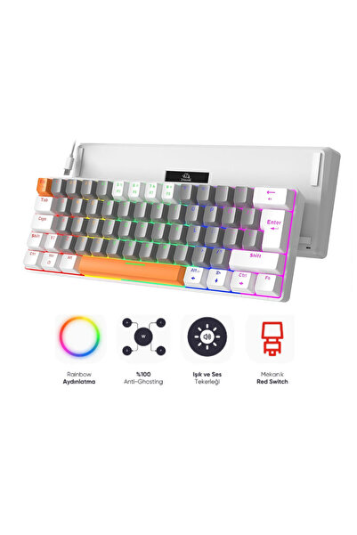 Sarftech Ziyoulang T60 Mini Rgb 62 Tuş Mekanik Red Switch Gaming Oyuncu Klavyesi